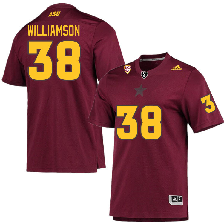 Men #38 Damon Williamson Arizona State Sun Devils College Football Jerseys Stitched Sale-Maroon